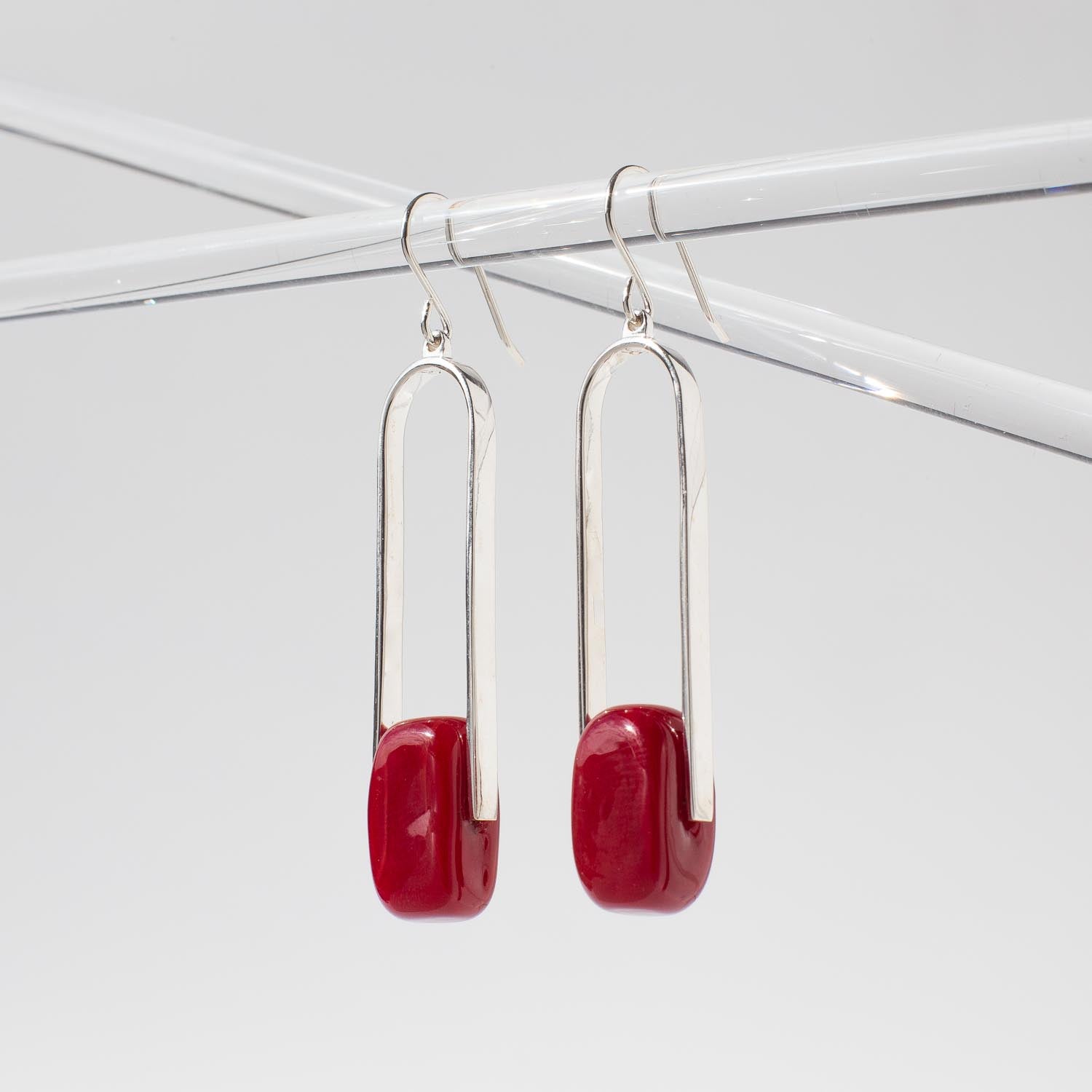 Empire Luxe Ruby - Silver Earrings