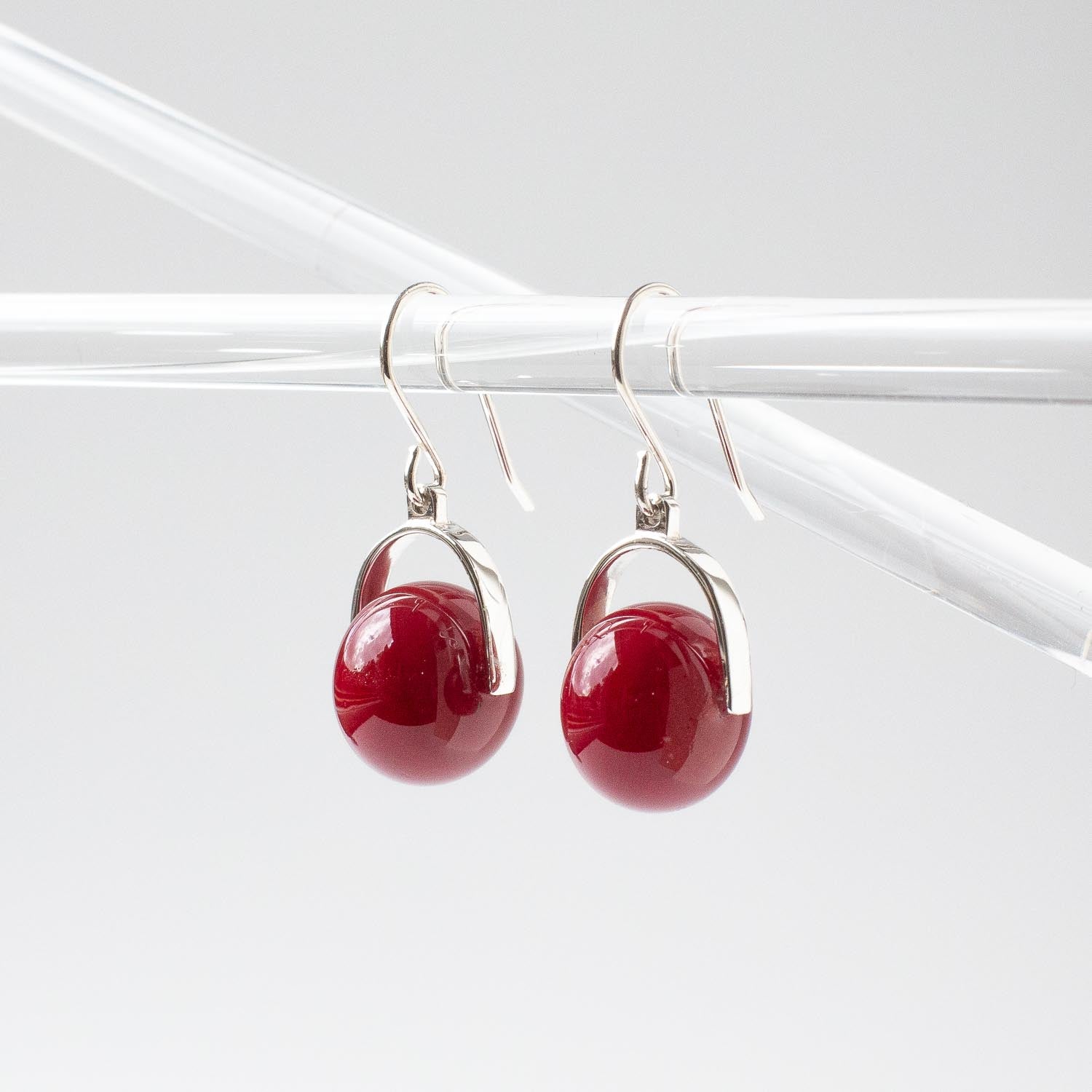Venus Ruby - Silver Earrings