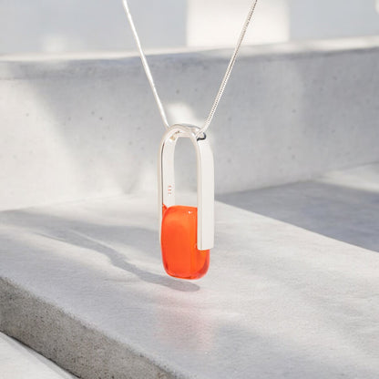 Empire Neon - Silver Pendant Necklace
