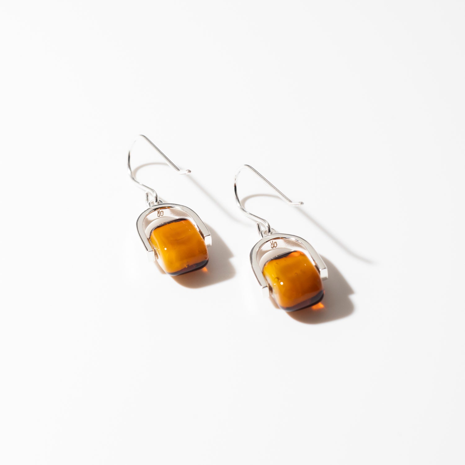 Empress Amberfire - Petite Silver Earrings