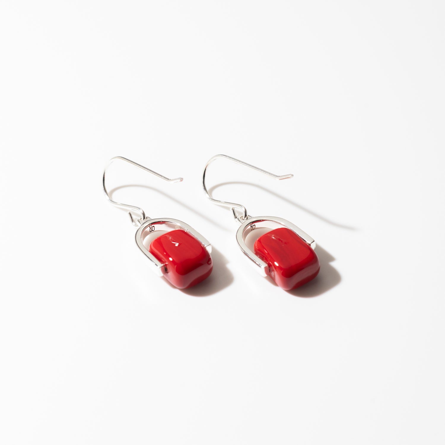 Empress Scarlet - Petite Silver Earrings