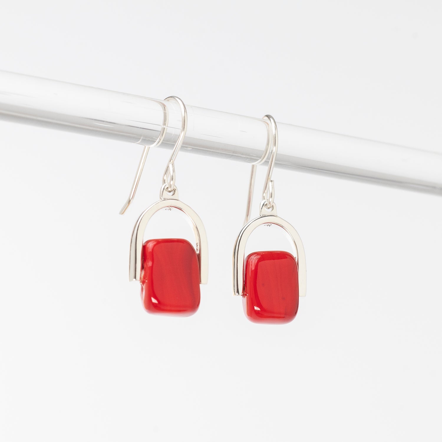 Empress Scarlet - Petite Silver Earrings