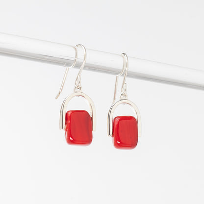 Empress Scarlet - Petite Silver Earrings