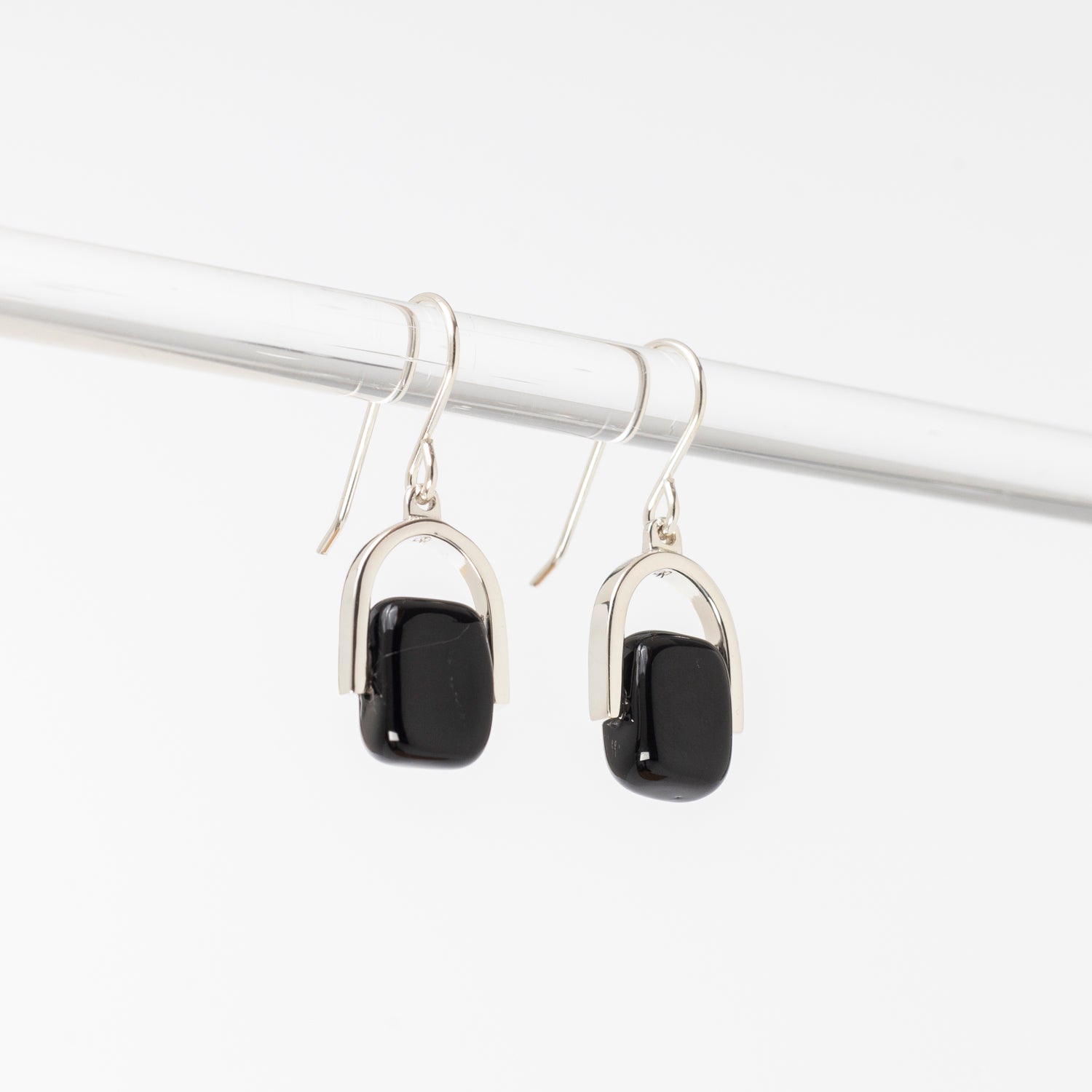 Empress Obsidian - Petite Silver Earrings