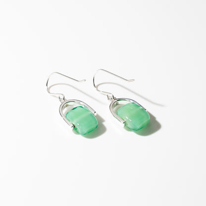 Empress Sea Green - Petite Silver Earrings