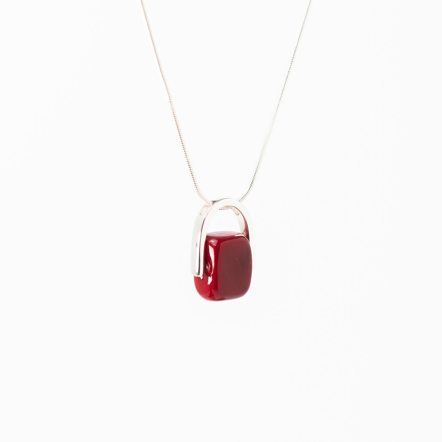 Empress Ruby - Petite Silver Pendant Necklace