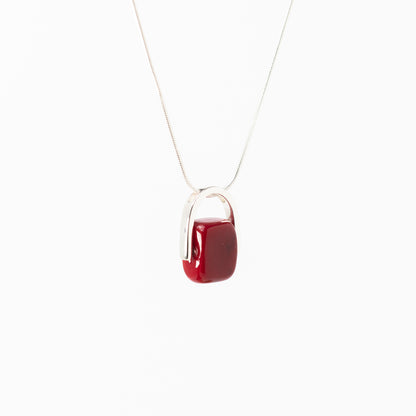 Empress Ruby - Petite Silver Pendant Necklace