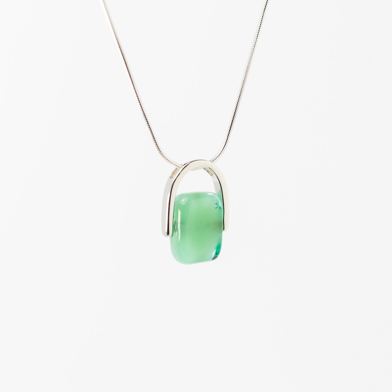 Empress Sea Green - Petite Silver Pendant Necklace