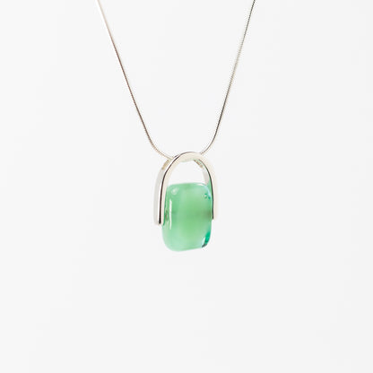Empress Sea Green - Petite Silver Pendant Necklace