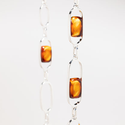 Empire Amberfire - Silver Necklace