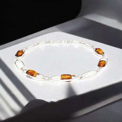 Empire Amberfire - Silver Necklace