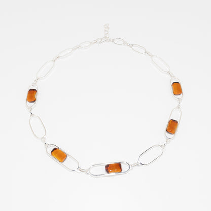 Empire Amberfire - Silver Necklace