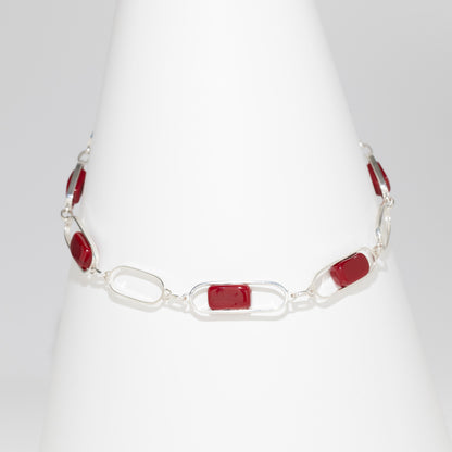 Empire Ruby - Silver Necklace