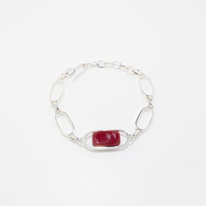 Empire Ruby - Silver Bracelet