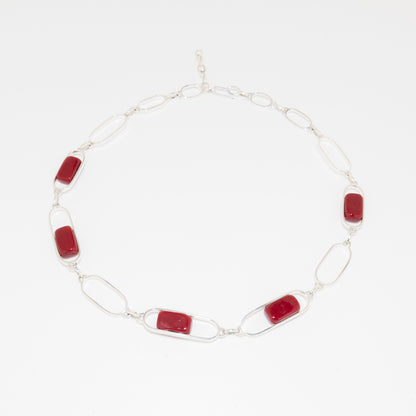 Empire Ruby - Silver Necklace