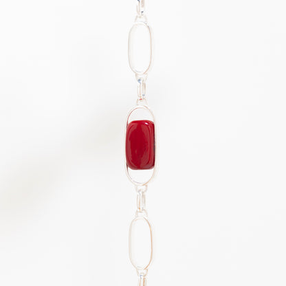 Empire Ruby - Silver Bracelet