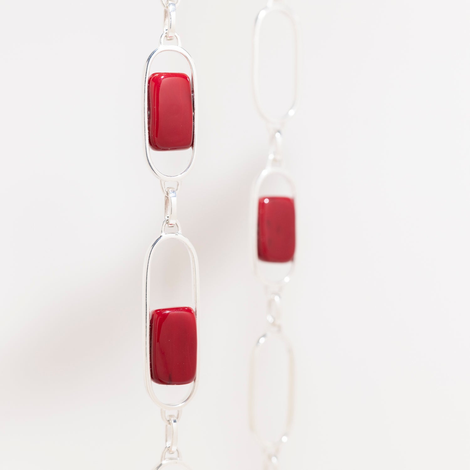 Empire Ruby - Silver Necklace