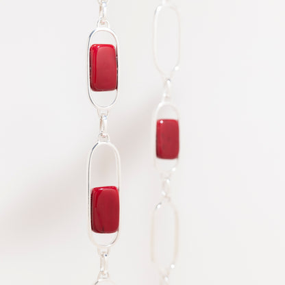 Empire Ruby - Silver Necklace