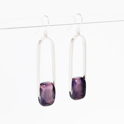 Empire Luxe African Violet - Silver Earrings