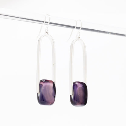 Empire Luxe African Violet - Silver Earrings