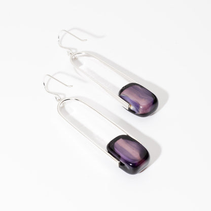 Empire Luxe African Violet - Silver Earrings