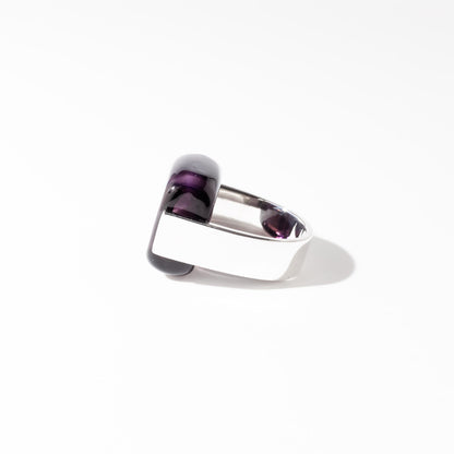 Empire African Violet - Silver Ring