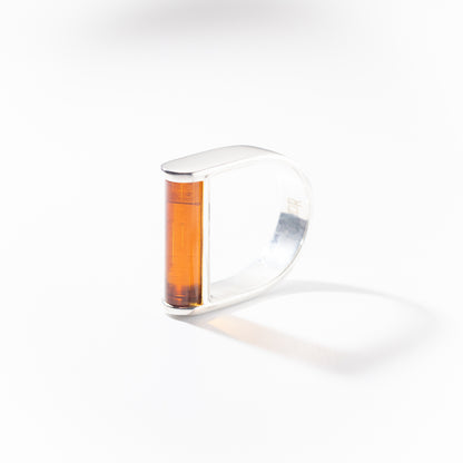 Juno Amber - Silver Ring