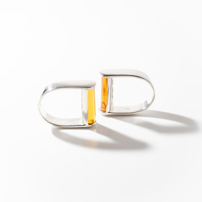 Juno Amber - Silver Ring