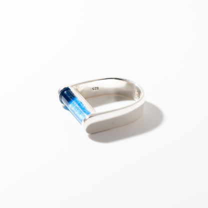 Juno Aqua - Silver Ring