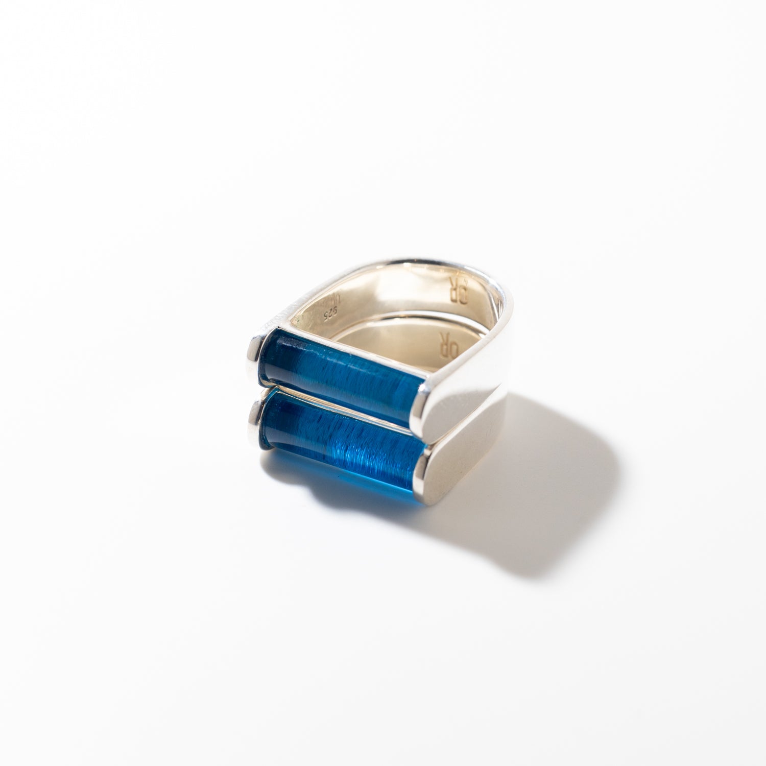 Juno Aqua - Silver Ring