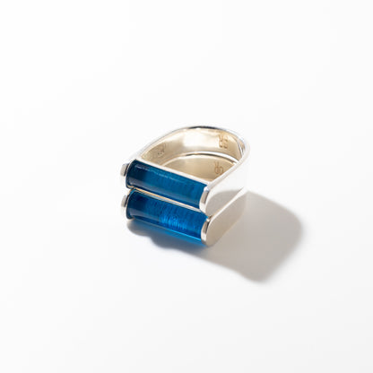 Juno Aqua - Silver Ring
