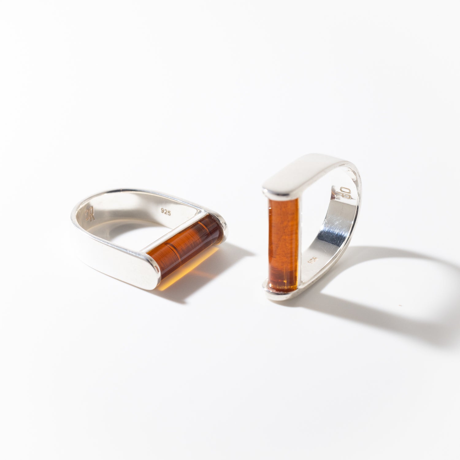 Juno Dark Amber - Silver Ring