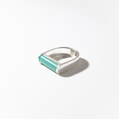 Juno Deep Jade - Silver Ring