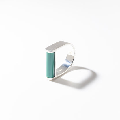 Juno Deep Jade - Silver Ring