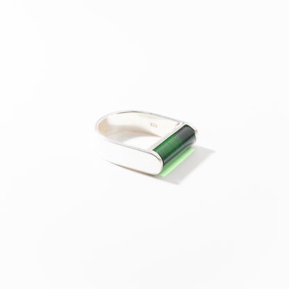 Juno Emerald - Silver Ring
