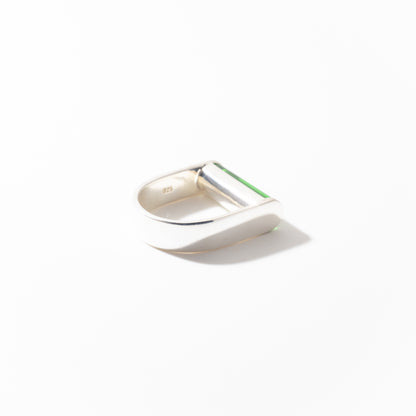 Juno Emerald - Silver Ring