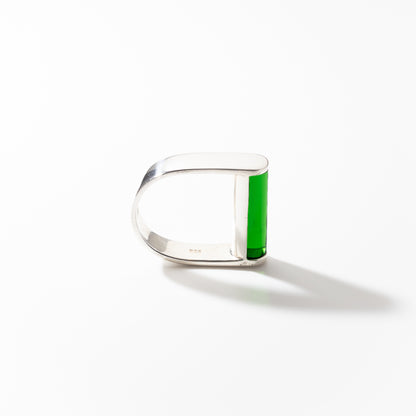 Juno Emerald - Silver Ring