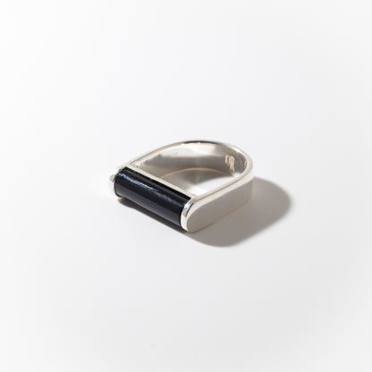 Juno Obsidian - Silver Ring