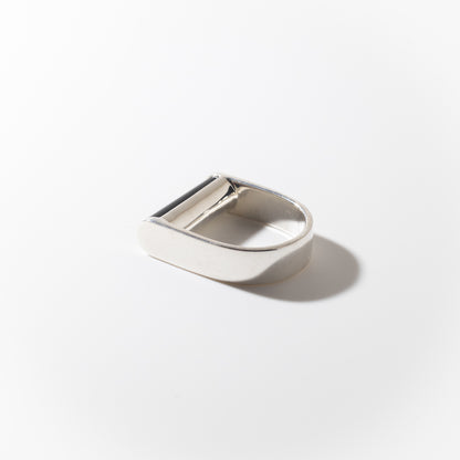 Juno Obsidian - Silver Ring