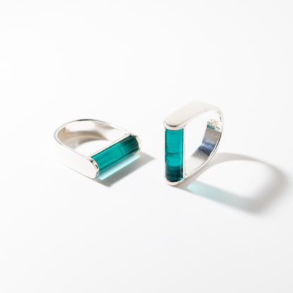 Juno Teal - Silver Ring