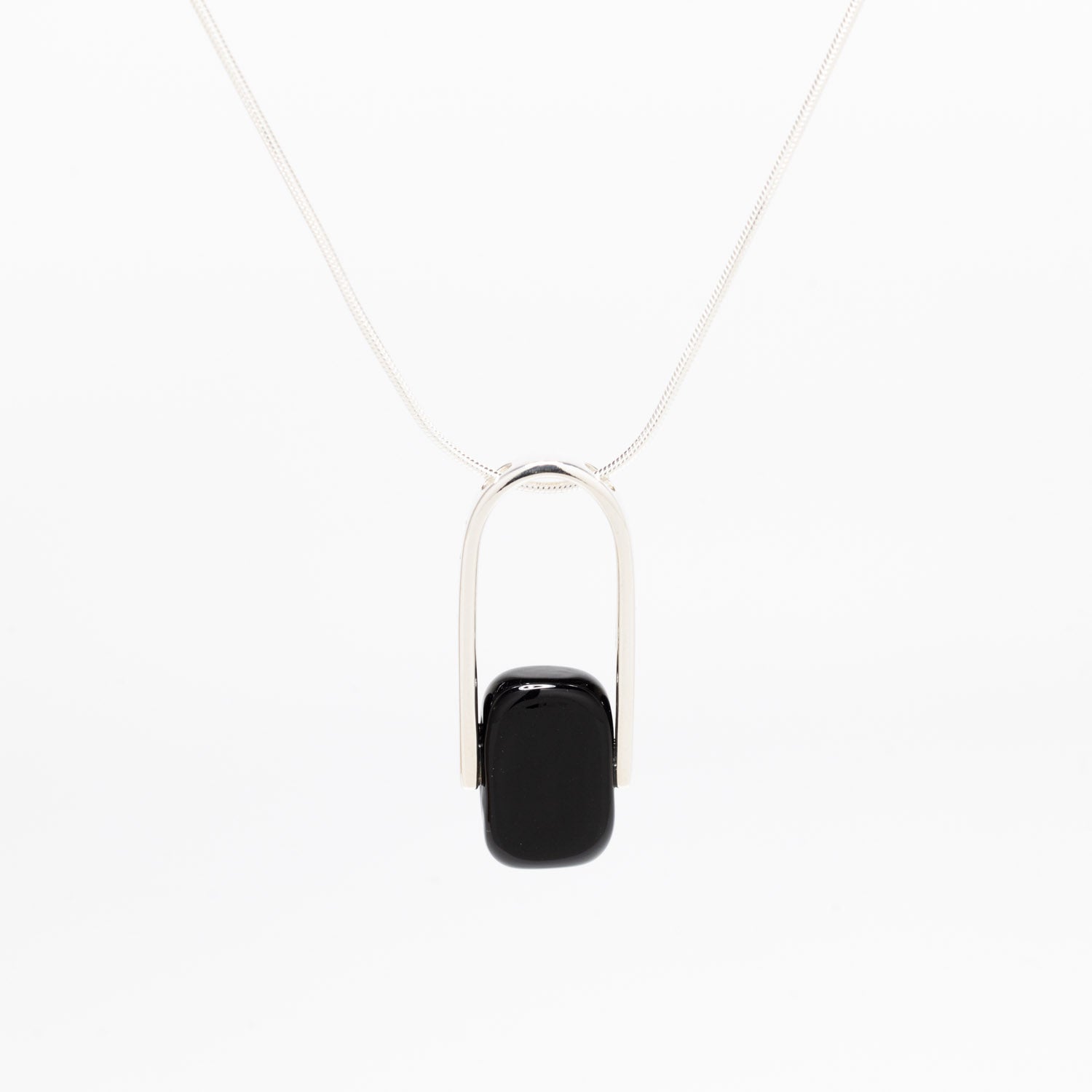 Empire Obsidian - Silver Pendant Necklace