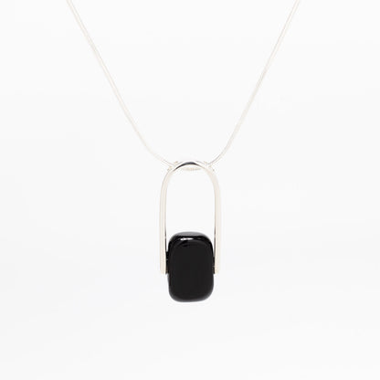 Empire Obsidian - Silver Pendant Necklace