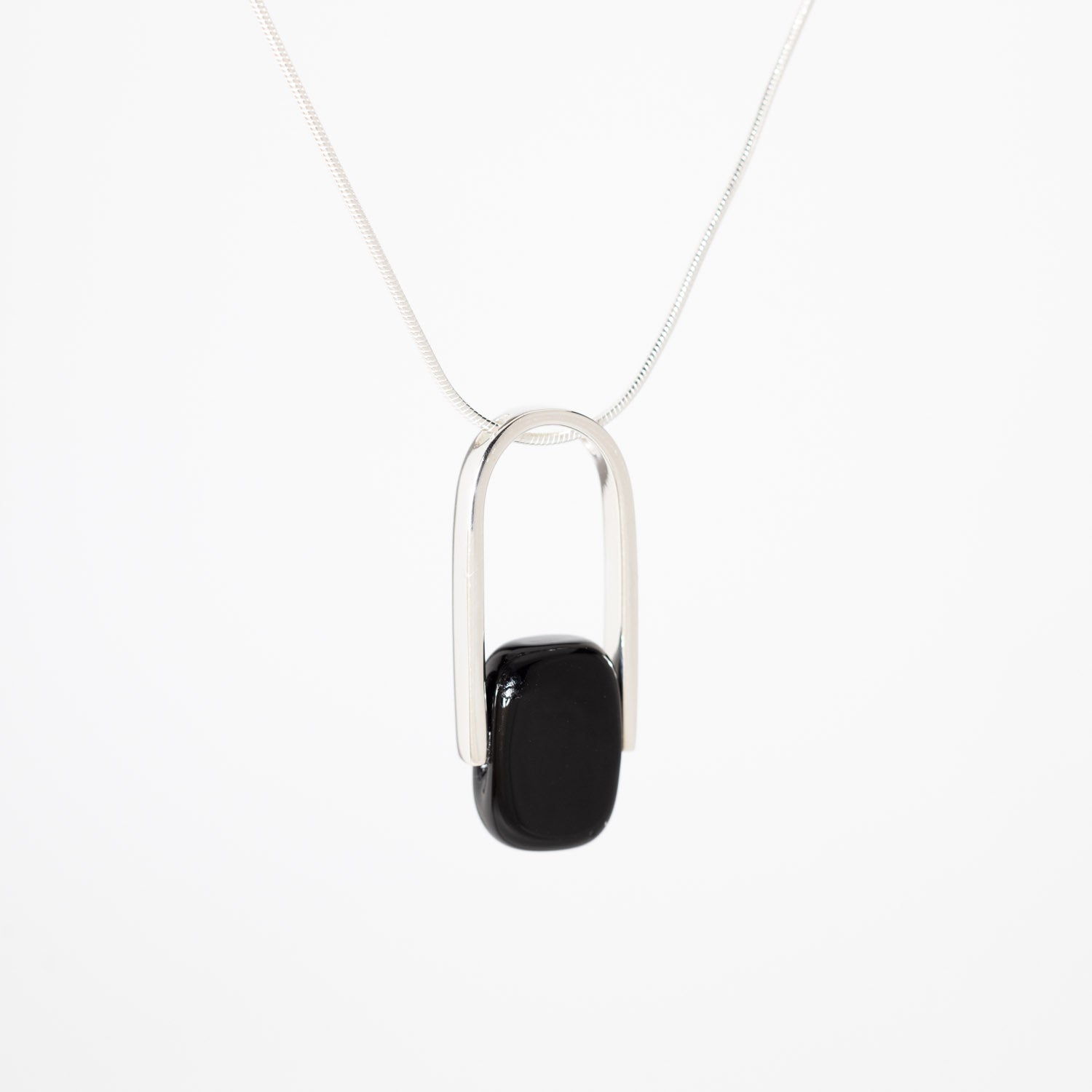 Empire Obsidian - Silver Pendant Necklace