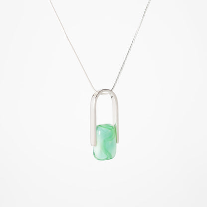 Empire Sea Green - Silver Pendant Necklace