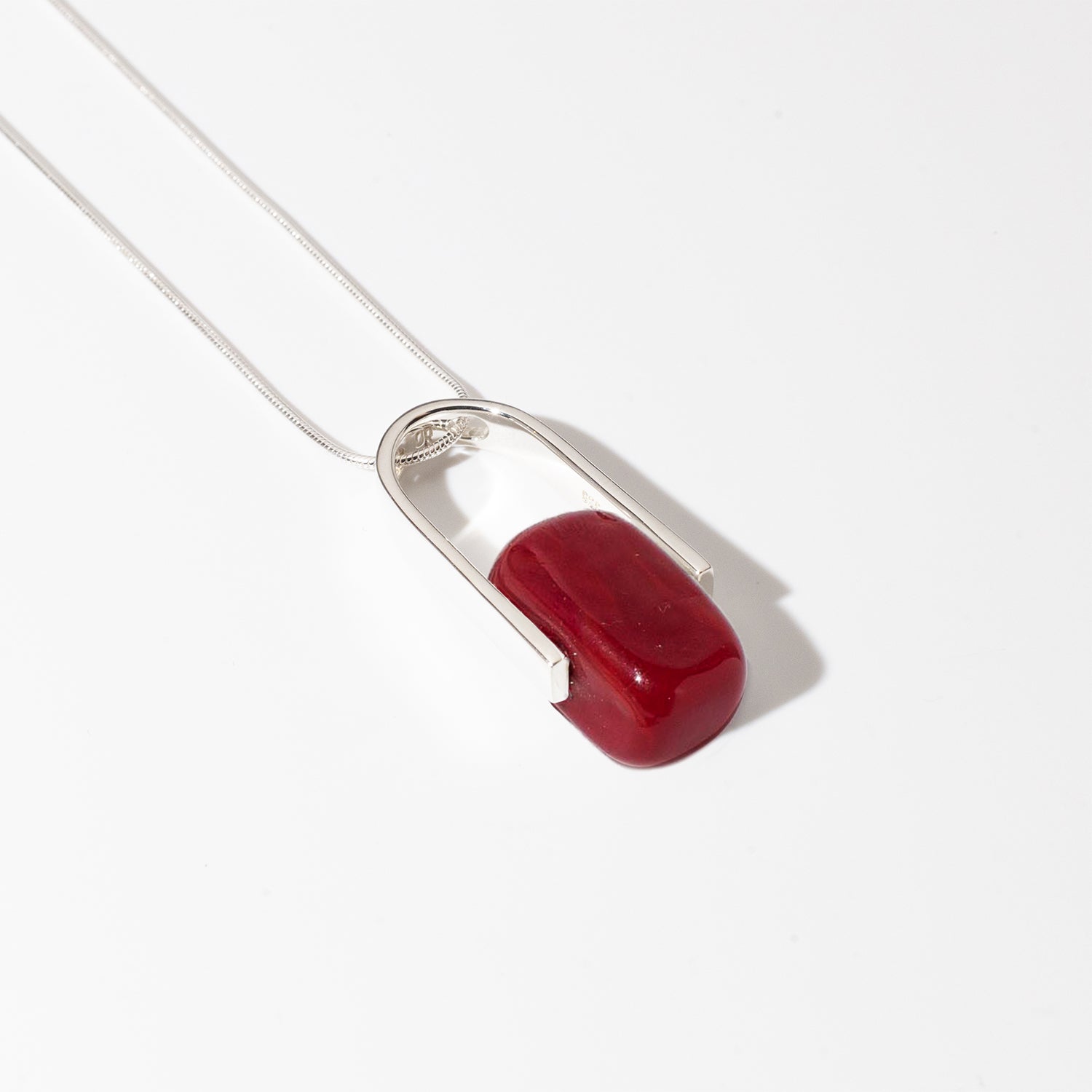 Empire Ruby - Silver Pendant Necklace