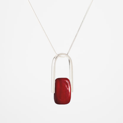 Empire Ruby - Silver Pendant Necklace