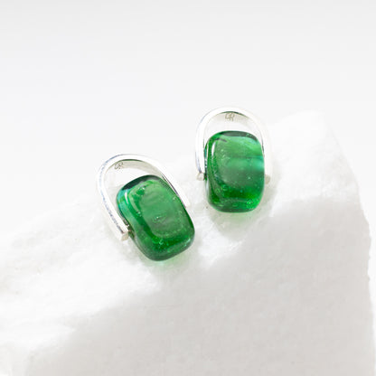 Empire Deep Forest - Silver Stud Earrings