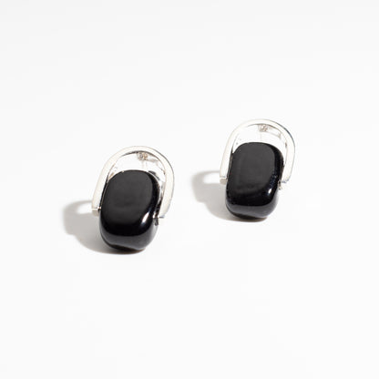 Empire Obsidian - Silver Stud Earrings
