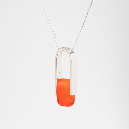 Empire Neon - Silver Pendant Necklace