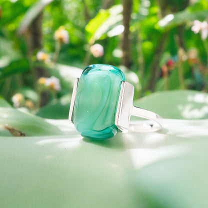 Soho Sea Green - Silver Ring